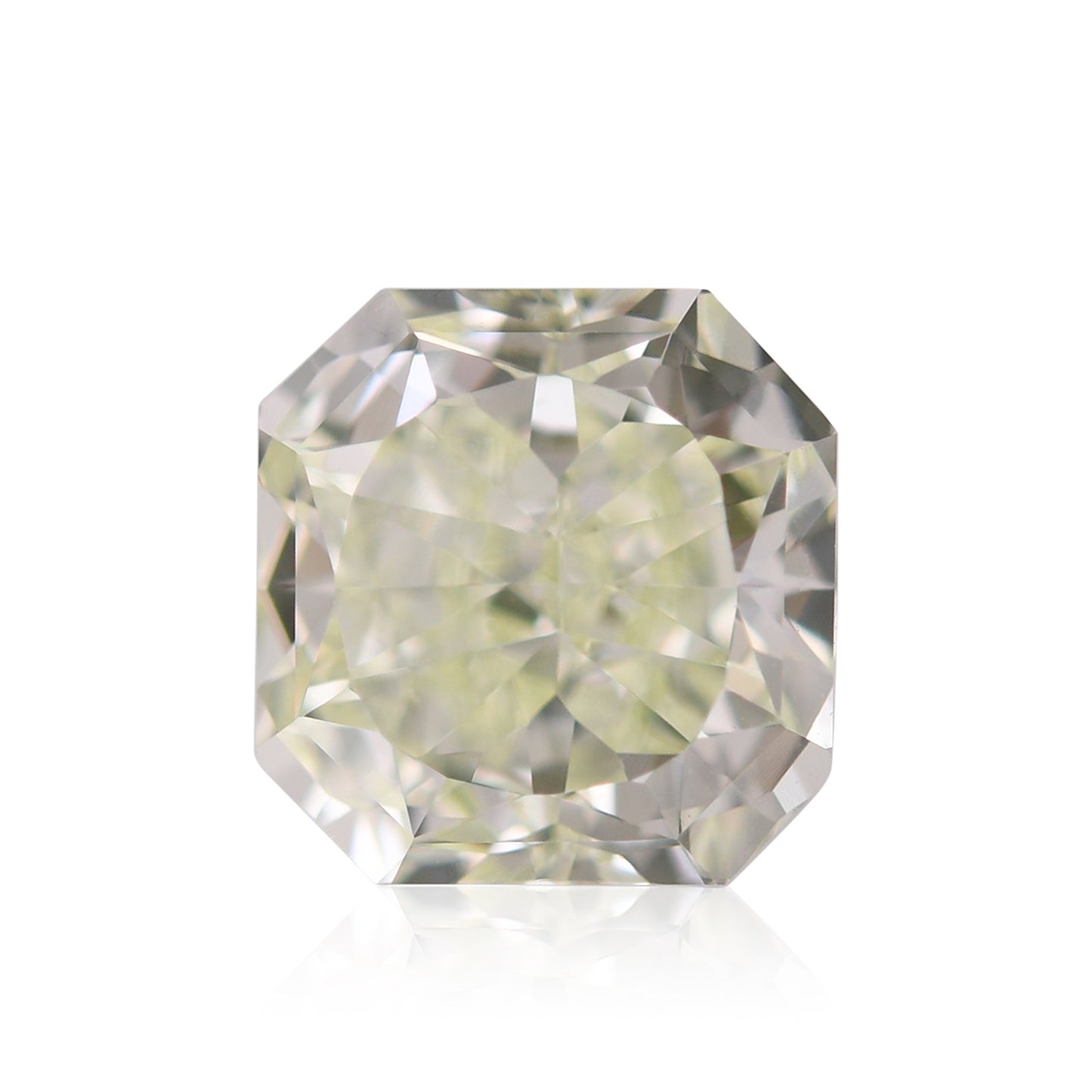 1,46 Karat Fancy Light Yellow Green Radiant Diamant VS2 GIA