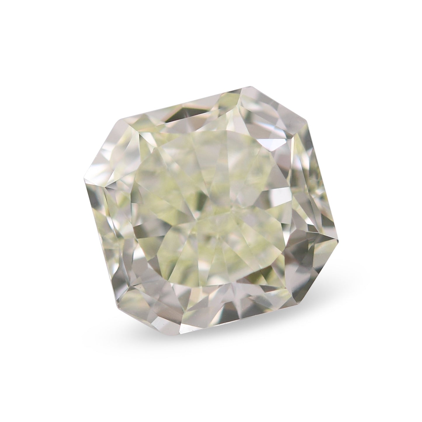 1,46 Karat Fancy Light Yellow Green Radiant Diamant VS2 GIA