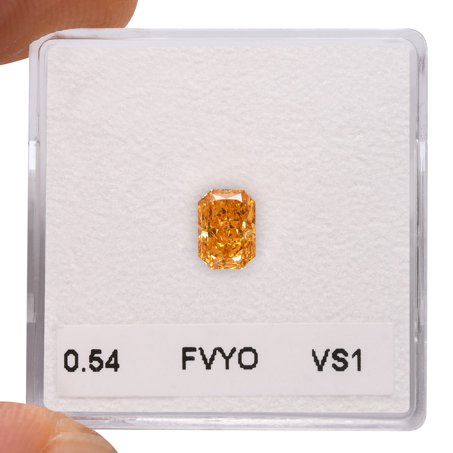 0,54 Karat Fancy Vivid Yellow Orange Radiant Diamant VS1 GIA