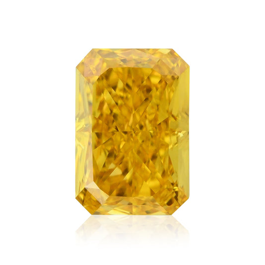 0.54 Carat Fancy Vivid Orange Yellow Radiant Diamond VS2 GIA