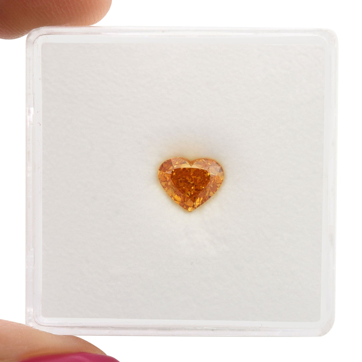 0,72 Karat Fancy Vivid Yellow Orange Heart Diamant VS2 GIA