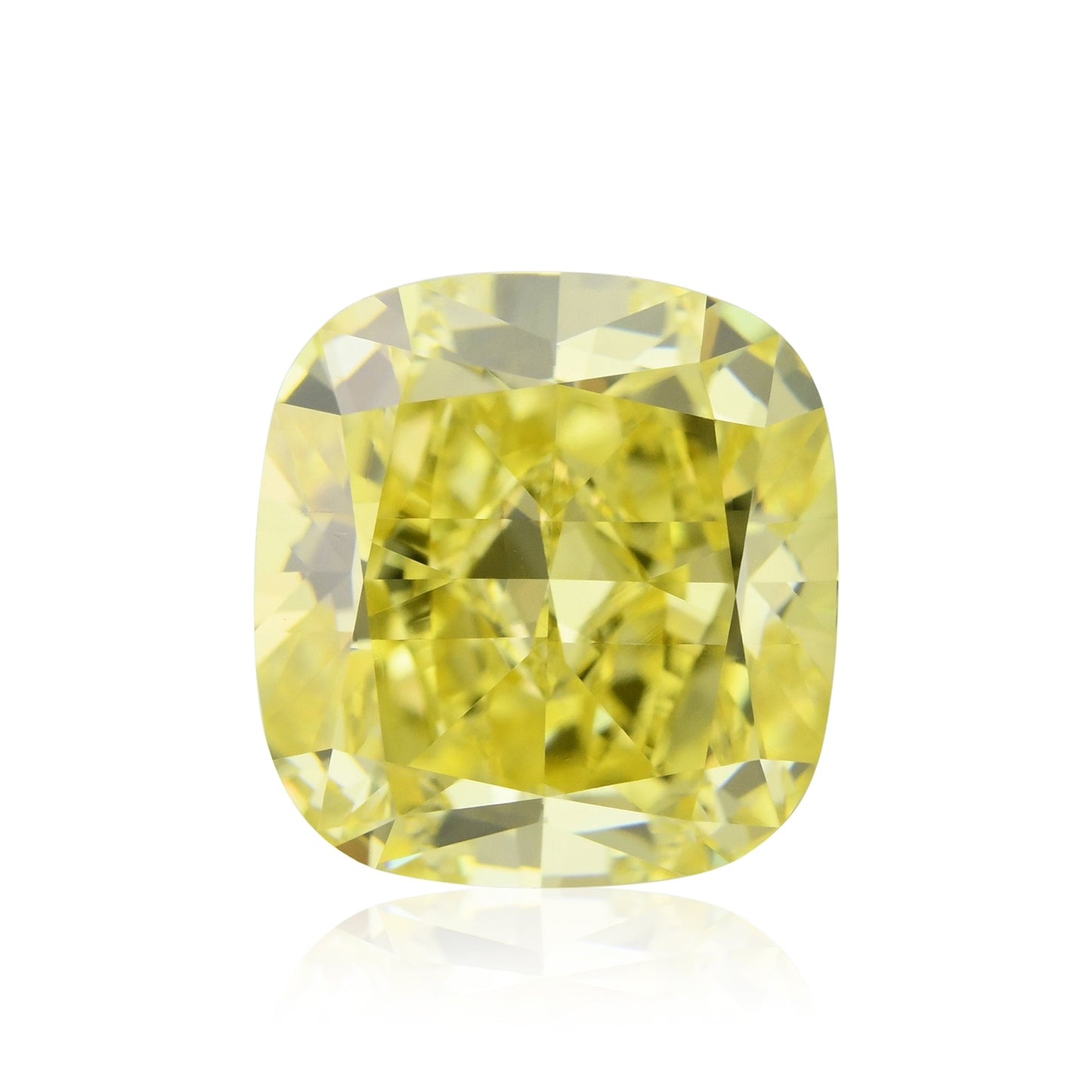 2,54 Karat Fancy Vivid Yellow Cushion Diamond IF GIA