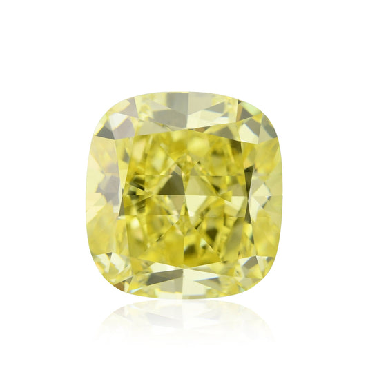 2,54 Karat Fancy Vivid Yellow Cushion Diamond IF GIA