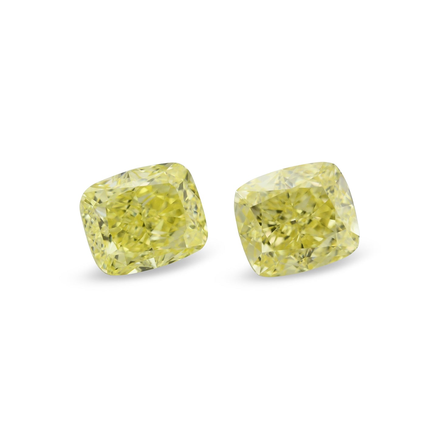 1,42 Karat Fancy Yellow Cushion Diamonds VVS1 GIA