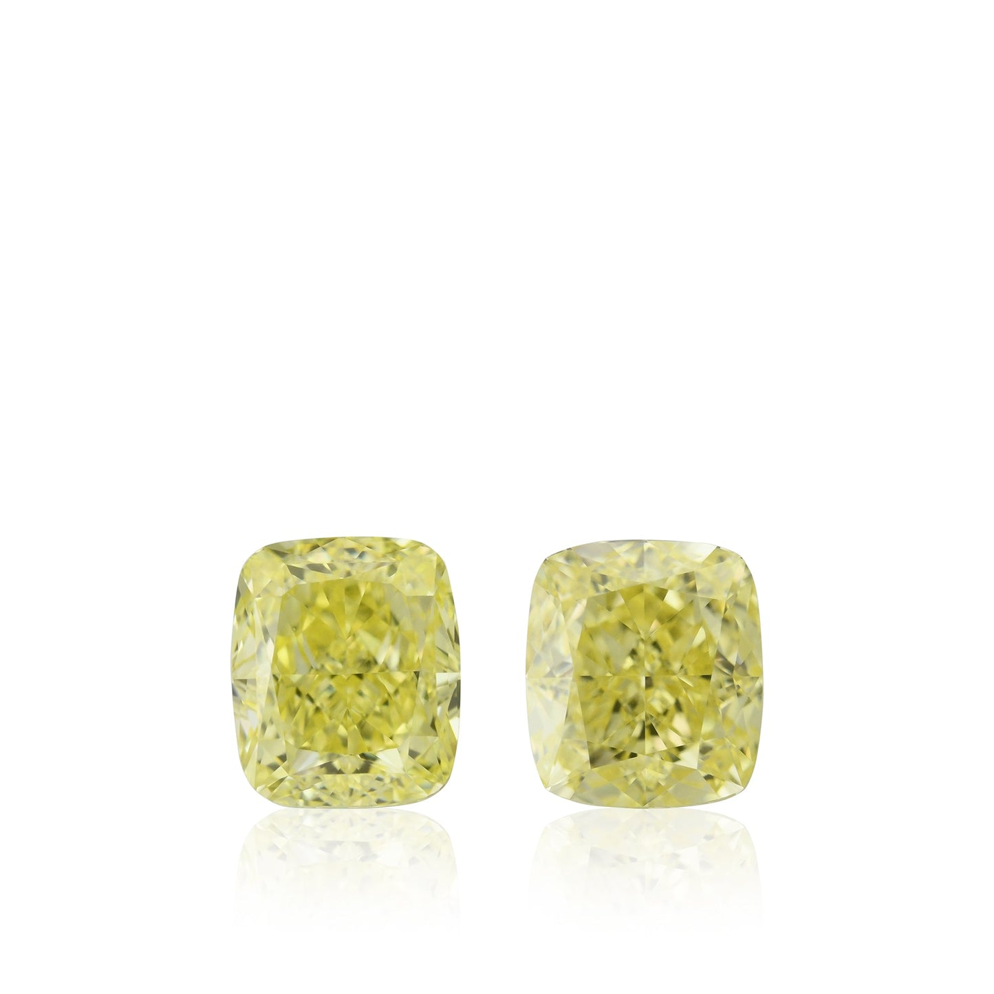 1,42 Karat Fancy Yellow Cushion Diamonds VVS1 GIA