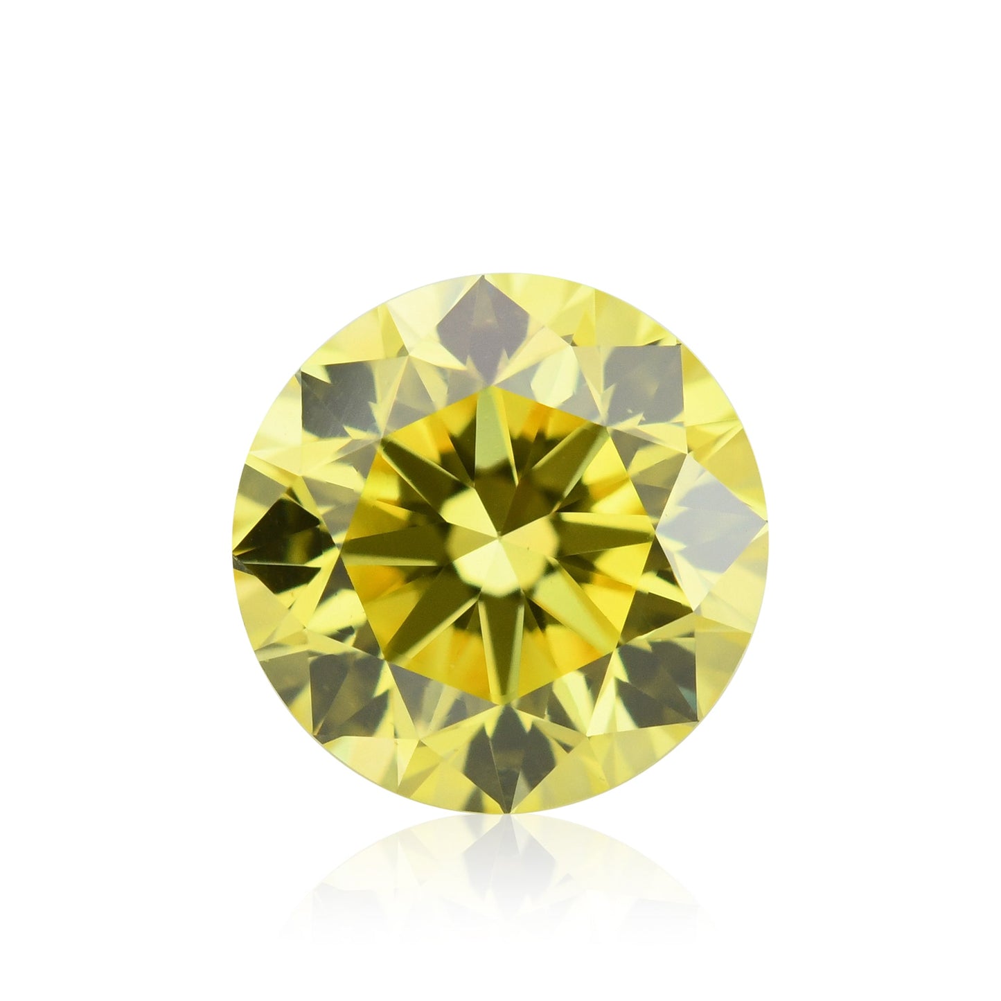 0,47 Karat Fancy Vivid Yellow Brillant, runder Diamant, VS2, GIA