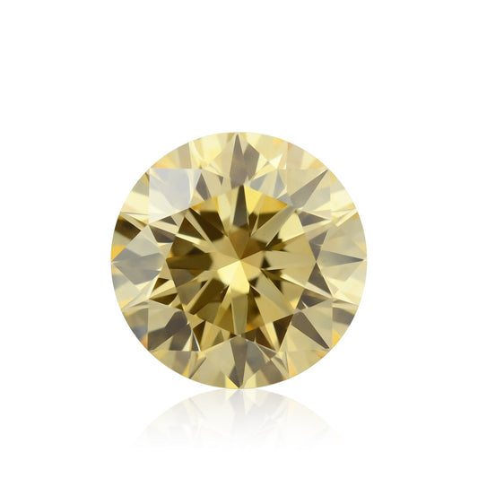 0.55 Carat Fancy Orange Yellow Round Brilliant Diamond VS2 GIA