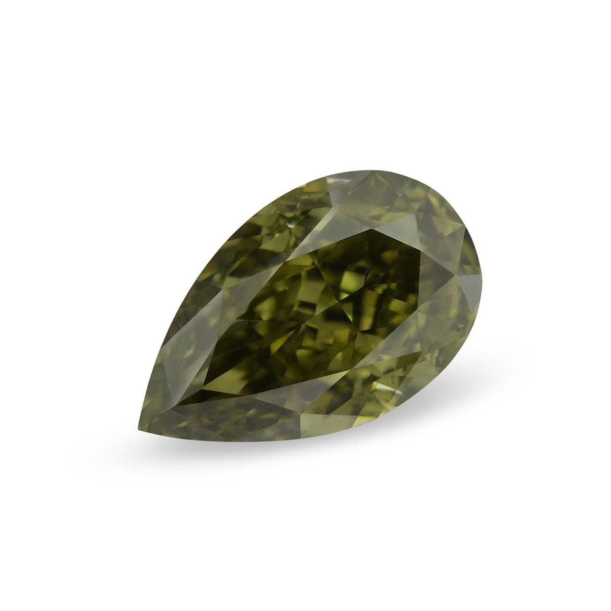 0,51 Karat Fancy Dark Gray Yellowish Green Birnear Diamond VS1 GIA