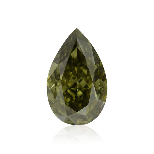 0,51 Karat Fancy Dark Gray Yellowish Green Birnear Diamond VS1 GIA