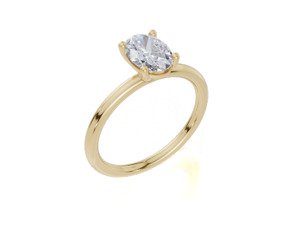 18ct Oval 1.00Carat D/E/F-LG VS/VVS Plain Plain 4Pr  Diamond Ring