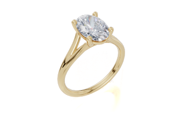 18ct Oval 2.00Carat F/G VS/SI Split Plain 4Pr  Diamond Ring