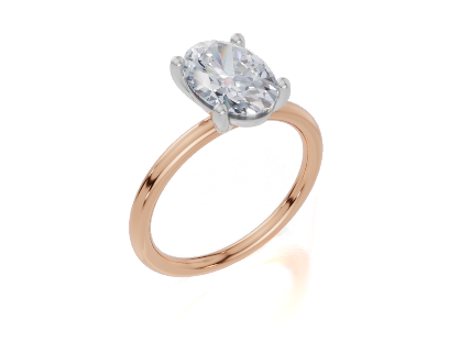 18ct Oval 2.00Carat G/H-CC SI Plain Plain 4Pr  Diamond Ring