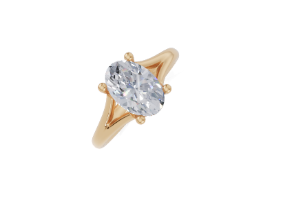 18ct Oval 1.50Carat G/H-CC SI Split Plain Hidden Halo  Diamond Ring