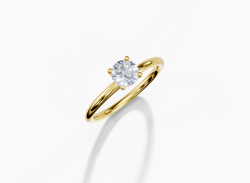 18K Round 0.3 Carat F/G VS/SI Plain Plain 4Pr Diamond Ring