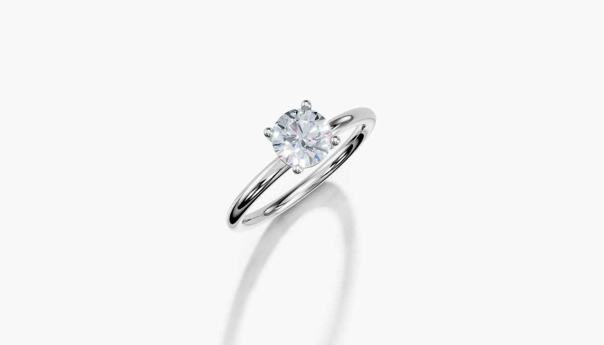 18K Round 0.7 Carat D/E/F VS/VVS Plain Plain 4Pr Diamond Ring