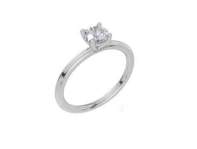 18ct Round 0.30Carat G/H-CC SI Plain Plain 4Pr  Diamond Ring