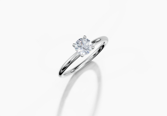 18K Round 0.3 Carat G/H SI Plain Plain 4Pr Diamond Ring