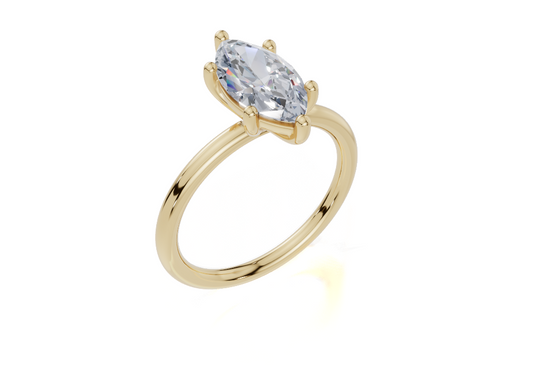 18ct Marquise 1.50Carat D/E/F-LG VS/VVS Plain Plain 6Pr  Diamond Ring