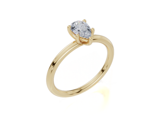 18ct Pear 0.30Carat D/E/F-CO VVS Plain Plain 4Pr  Diamond Ring