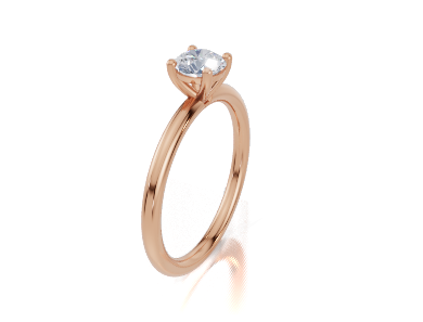 18ct Round 0.30Carat G/H-RA SI Plain Plain 4Pr  Diamond Ring