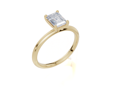 18ct Emerald 1.00Carat F/G VS/SI Knife Edge Plain 4Pr  Diamond Ring