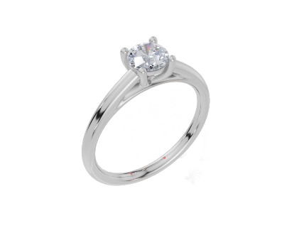 18ct Round 0.30Carat F/G VS/SI Cathedral Plain 4Pr  Diamond Ring