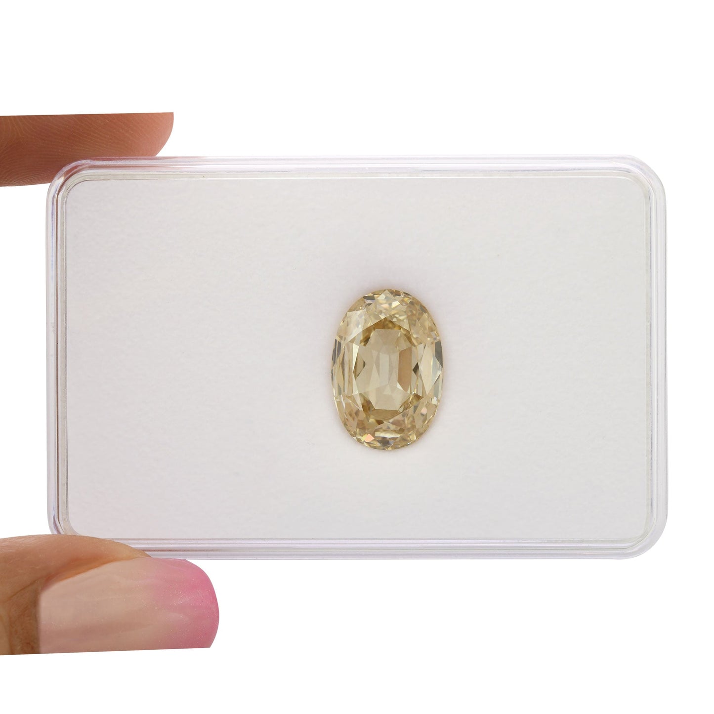 8,14 Karat Fancy Light Yellow Brown Oval Diamond VVS1 GIA