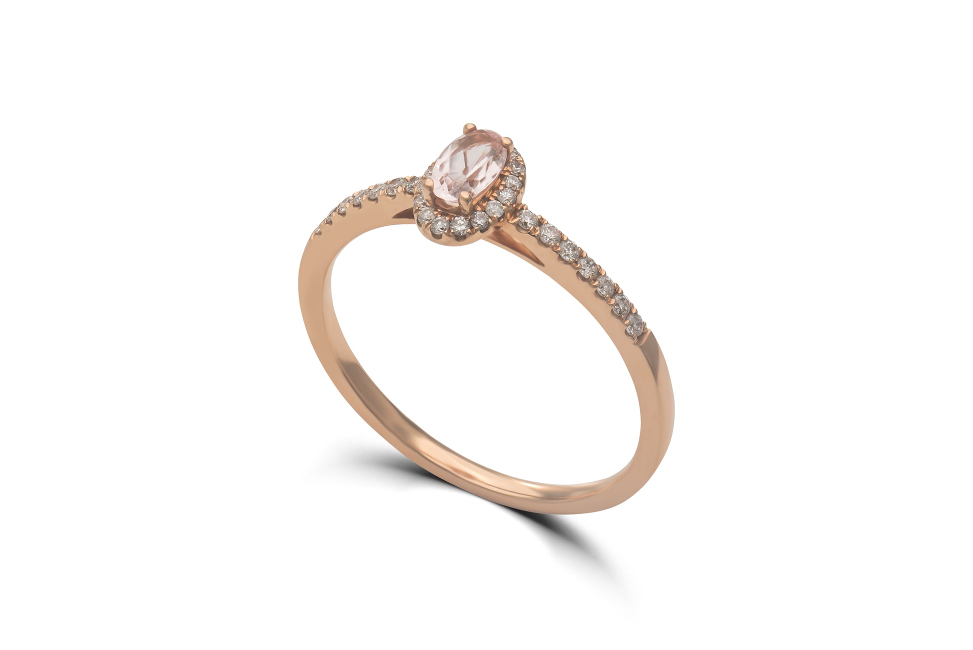 Verlobungsring Rosélia mit Morganit und Brillanten – romantisches Design in München & Augsburg erhältlich