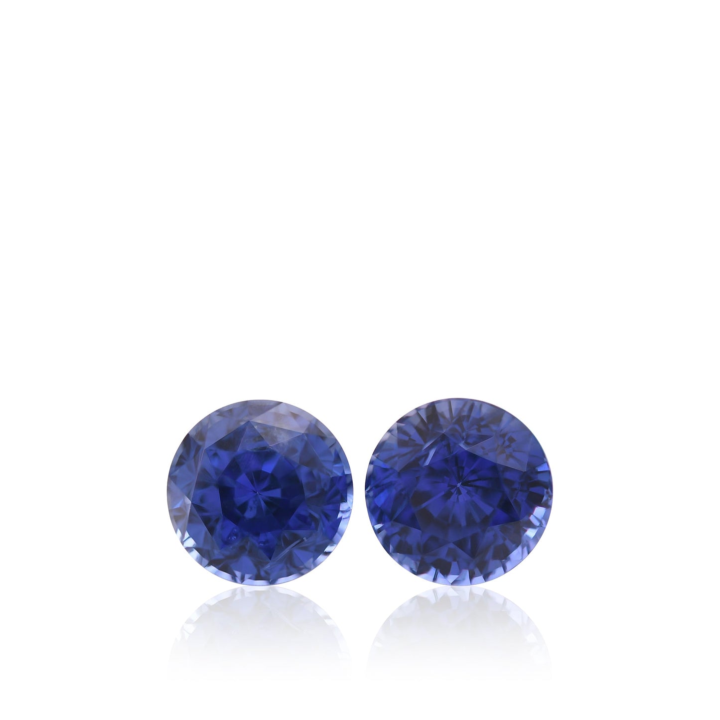 8.24 Carat Blue SRI LANKAN Round Sapphires CD Pair