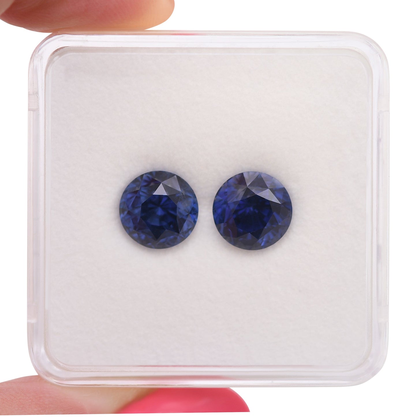 8.24 Carat Blue SRI LANKAN Round Sapphires CD Pair