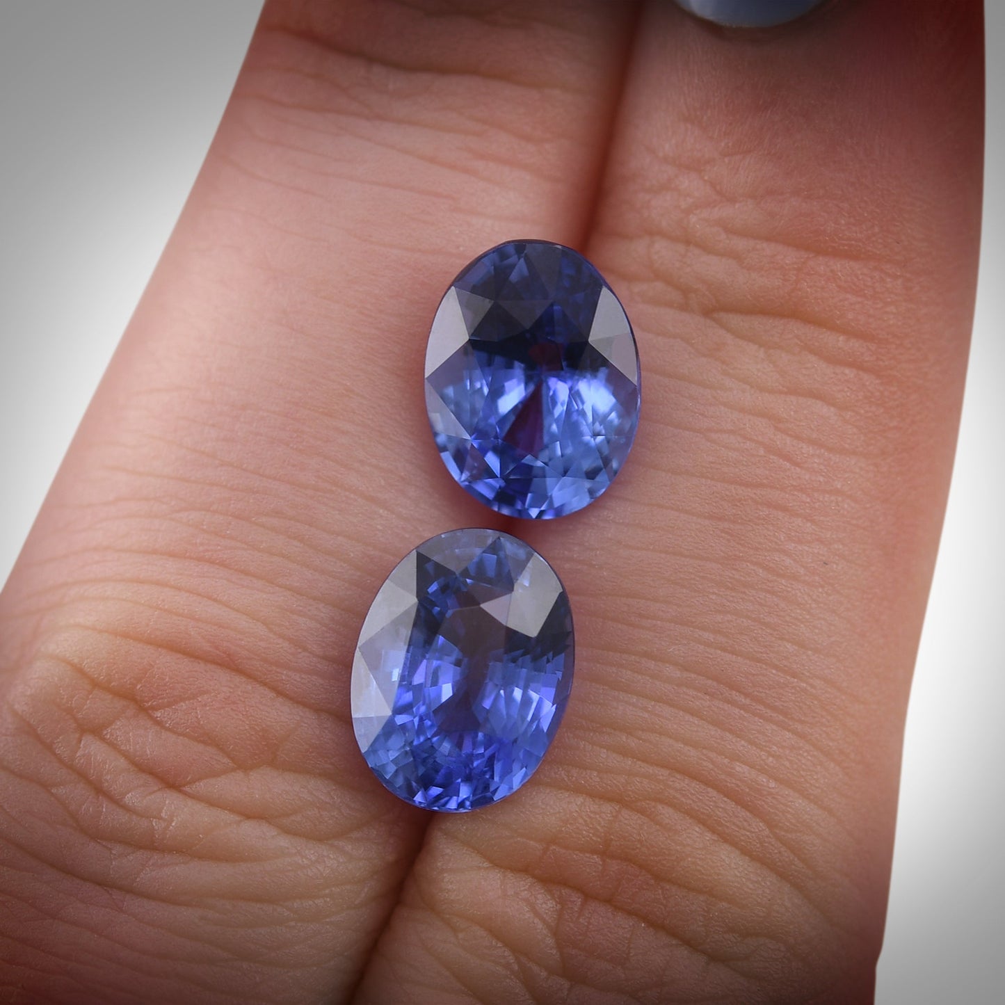 Paar blaue ovale Saphire aus Sri Lanka, 8,81 Karat, GIA-zertifiziert