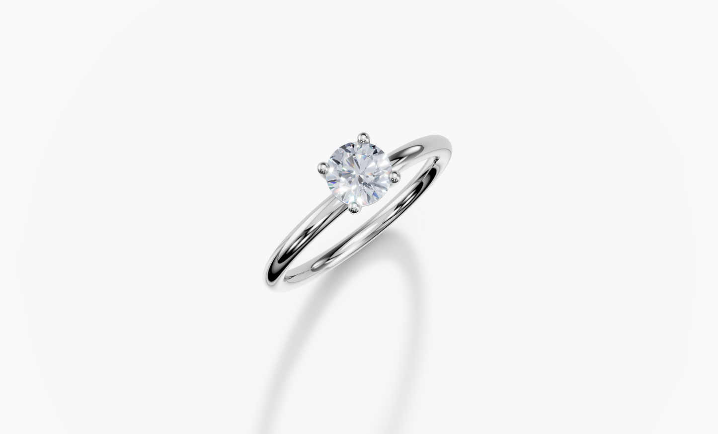 18K Round 0.3 Carat G/H SI Plain Plain 4Pr Diamond Ring