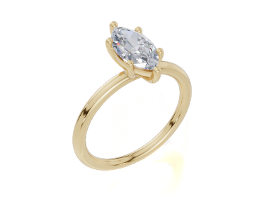 18ct Marquise 1.00Carat D/E/F-CC VVS Plain Plain 6Pr  Diamond Ring