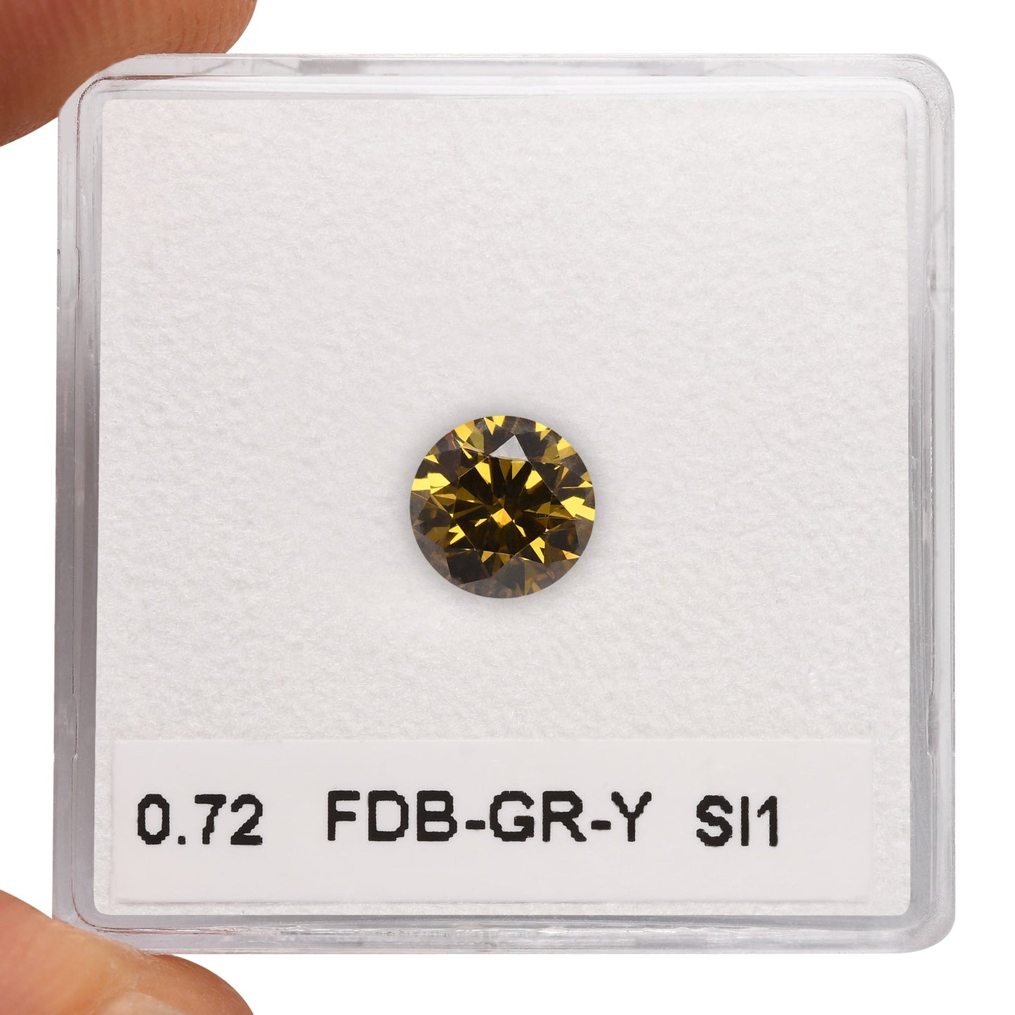 0,72 Karat Fancy Deep Brownish Greenish Yellow Round Brilliant SI1 GIA
