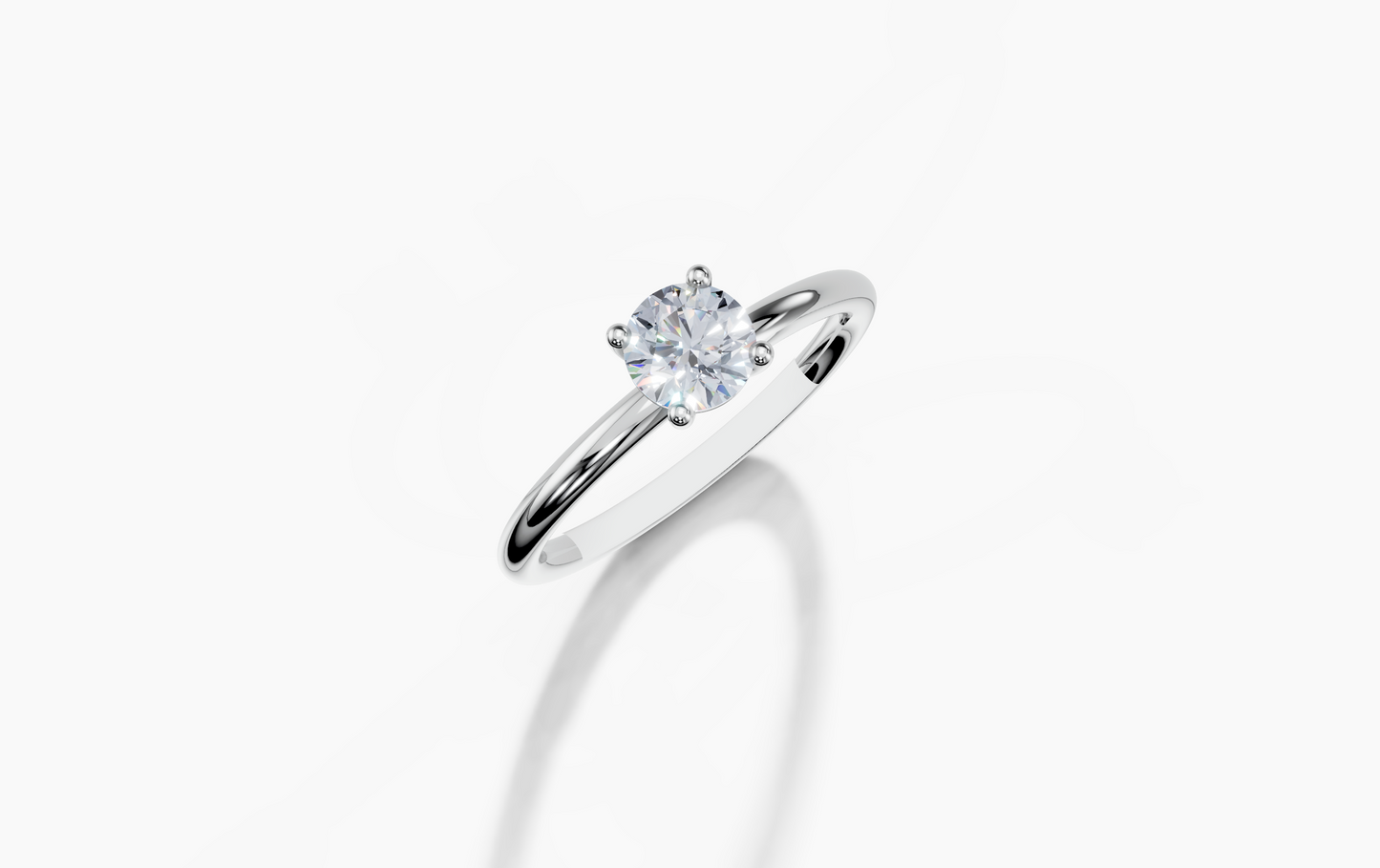 18K Round 0.3 Carat F/G VS/SI Plain Plain 4Pr Diamond Ring