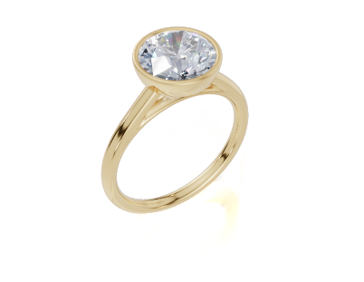 18ct Round 2.00Carat F/G VS/SI Cathedral Plain Bezel  Diamond Ring