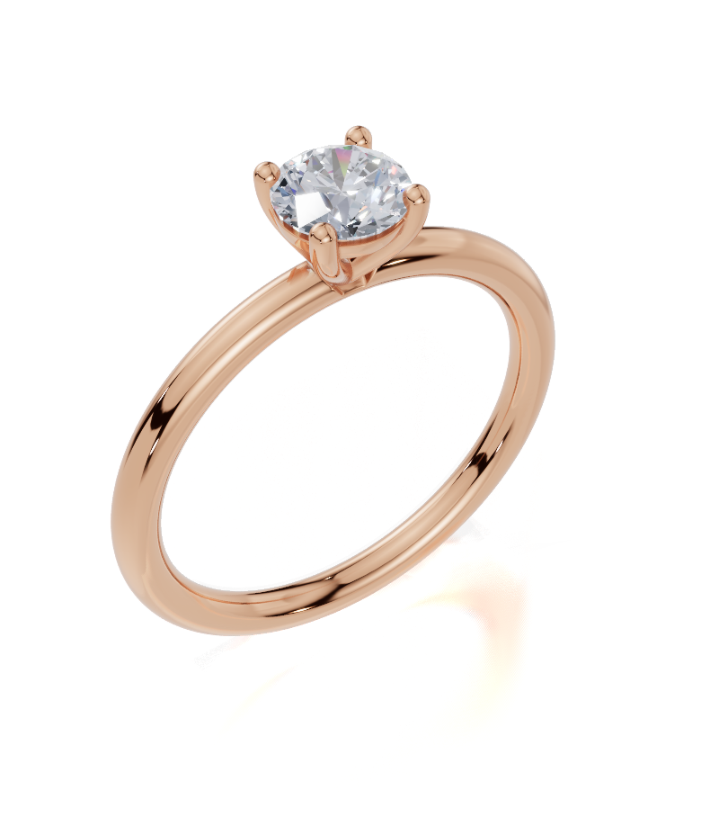 18ct Round 0.30Carat G/H-CC SI Plain Plain 4Pr  Diamond Ring