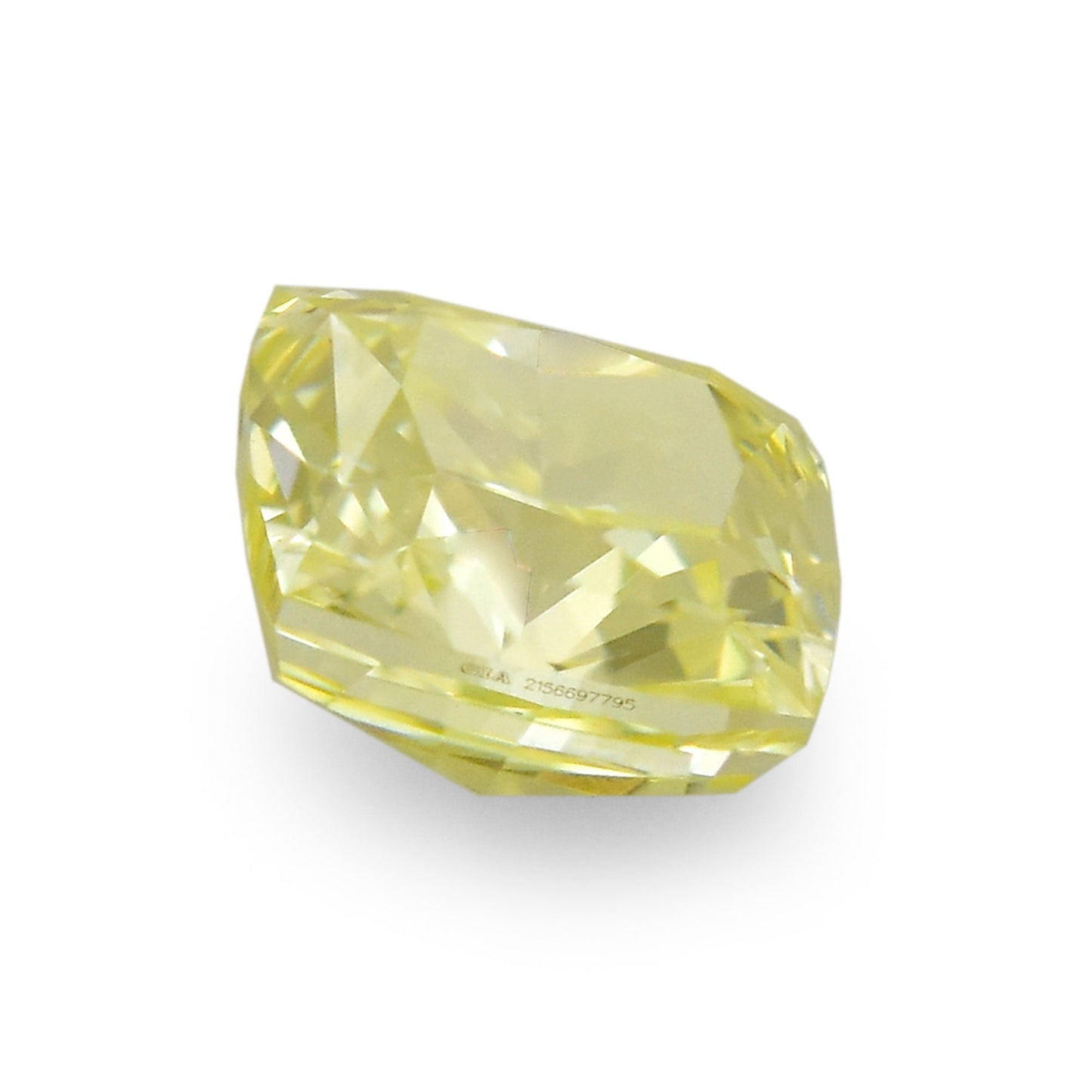 0,46 Karat Fancy Light Yellow Cushion Diamond VS1 GIA