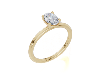 18ct Oval 0.75Carat D/E/F-CC VVS Plain Plain 4Pr  Diamond Ring