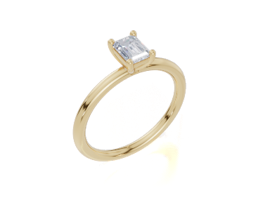 18ct Emerald 0.40Carat G/H-CC SI Plain Plain 4Pr  Diamond Ring