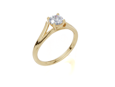 18ct Cushion 1.00Carat F/G VS/SI Split Plain 4Pr Lab grown Diamond Ring