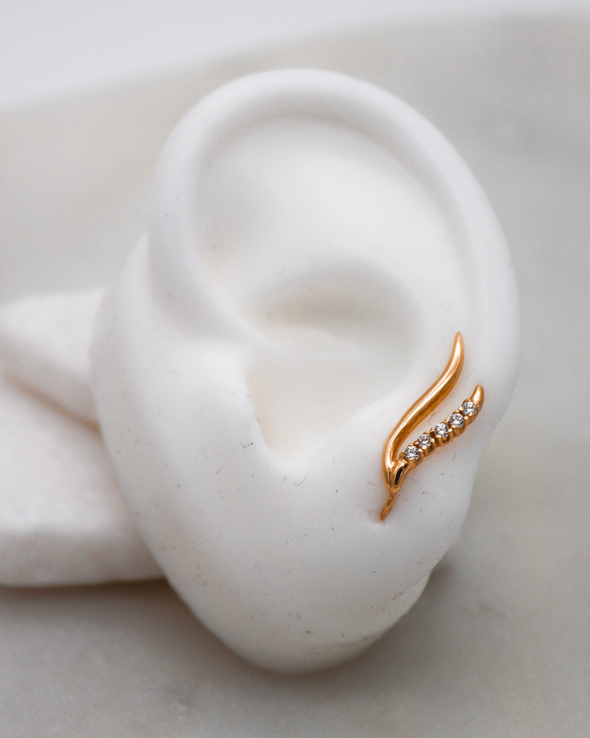 Clara – Ear Cuffs aus 585 Gelbgold mit Zirkonia