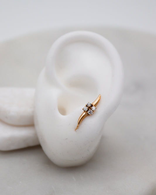 Viola – Ear Cuffs aus 585 Gelbgold mit Zirkonia-Cluster