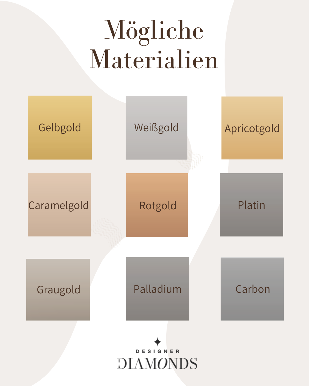 Eheringe mit Blumenmuster, Fuge und eckig gefassten Brillanten – kunstvoll & ausdrucksstark