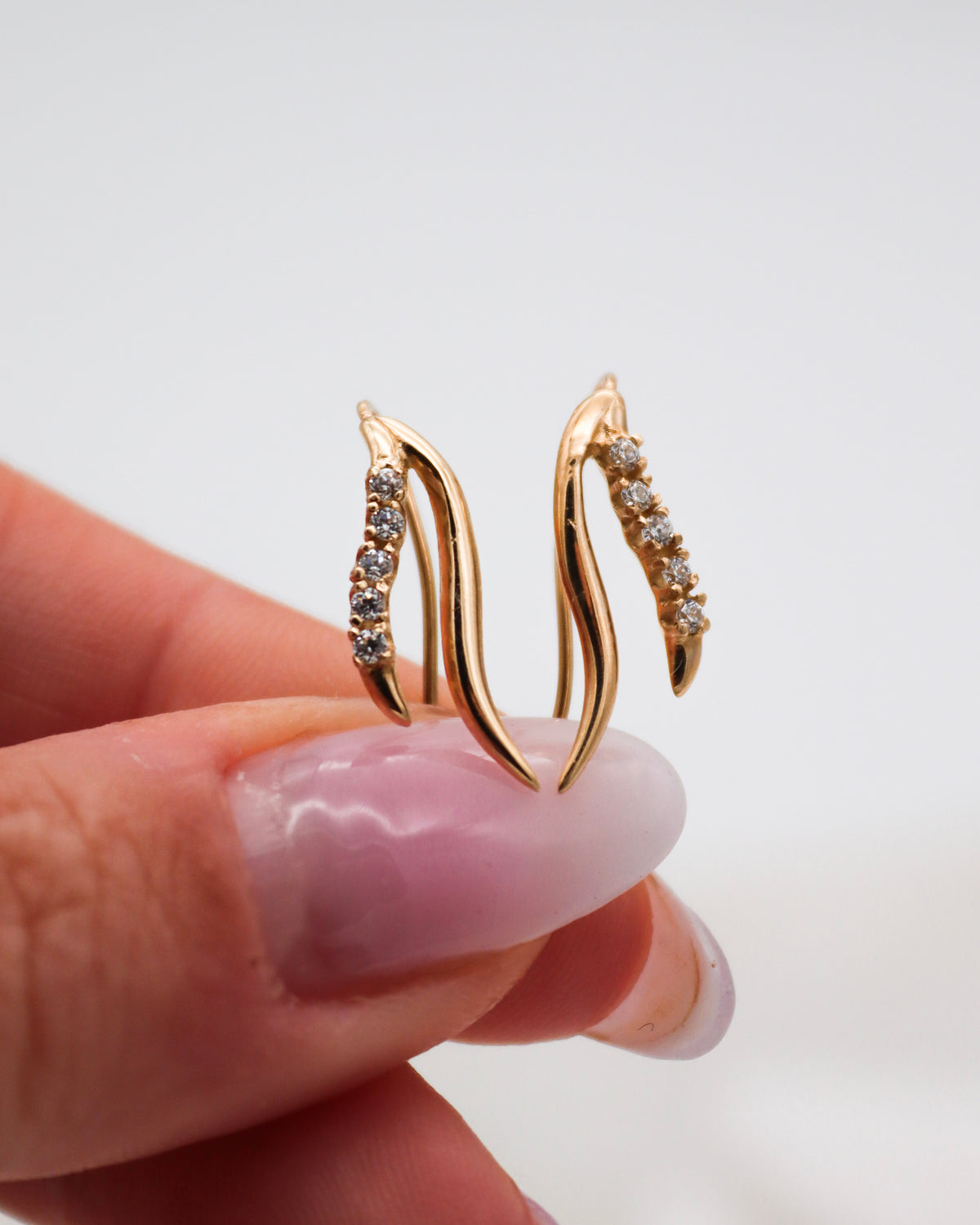 Clara – Ear Cuffs aus 585 Gelbgold mit Zirkonia