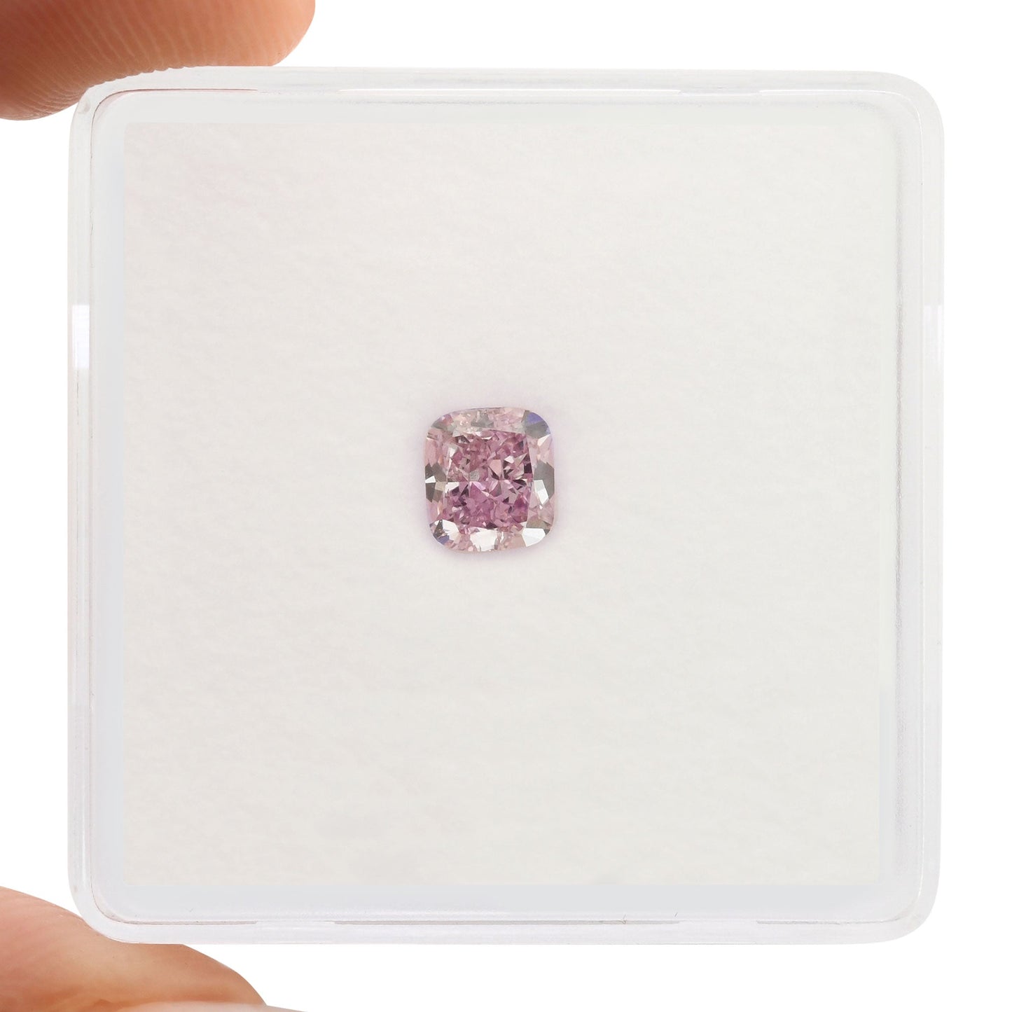 0,50 Karat Fancy Intense Purplish Pink Cushion Diamond VVS2 GIA