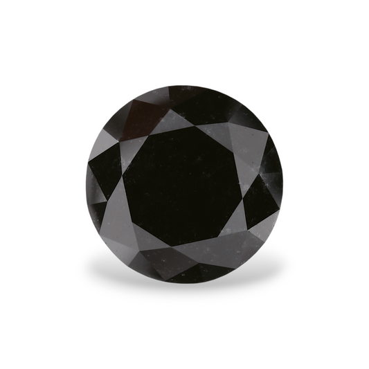 3,83 Karat Natürlicher Schwarzer Runder Diamant GIA