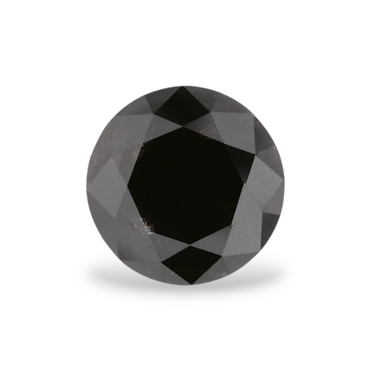 2,28 Karat Natürlicher Schwarzer Runder Diamant GIA