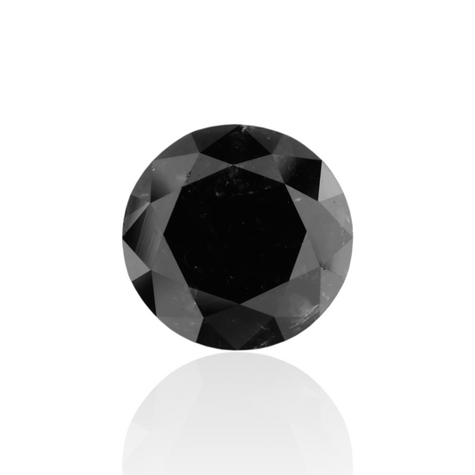 4,11 Karat Natürlicher Schwarzer Runder Diamant GIA