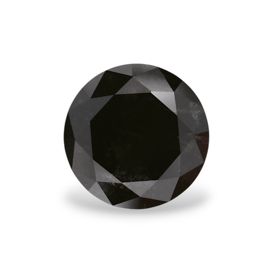 2,46 Karat Natürlicher Schwarzer Runder Diamant GIA